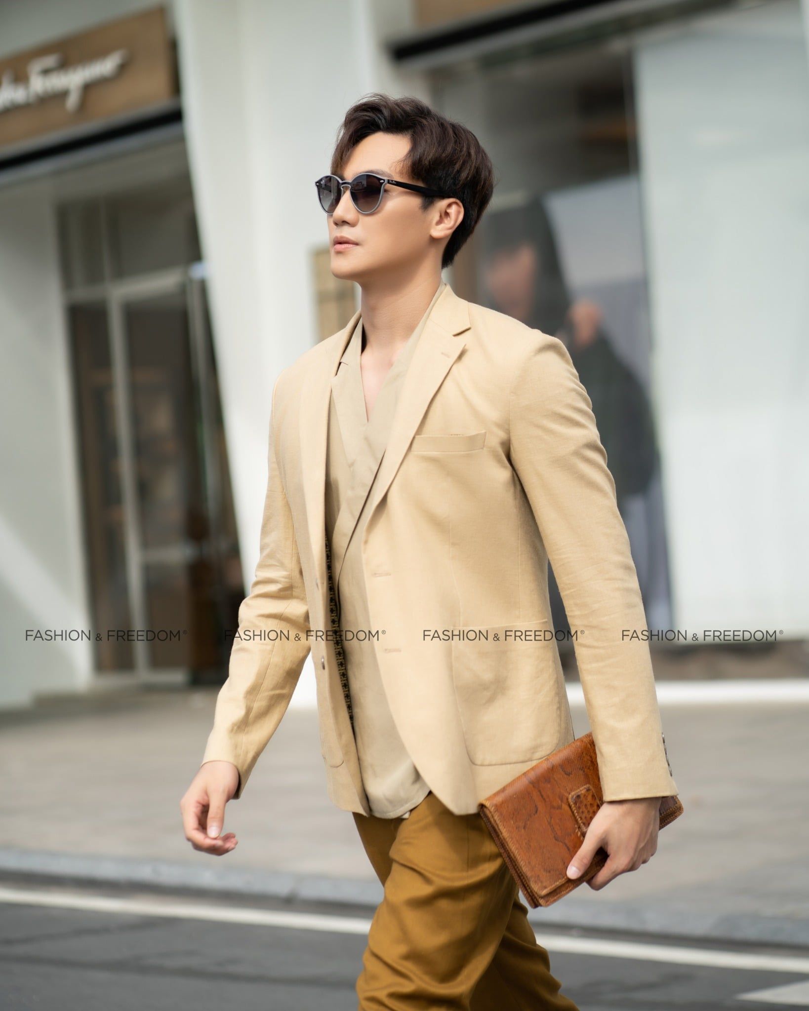 Áo Vest Nam Linen Vàng Kem