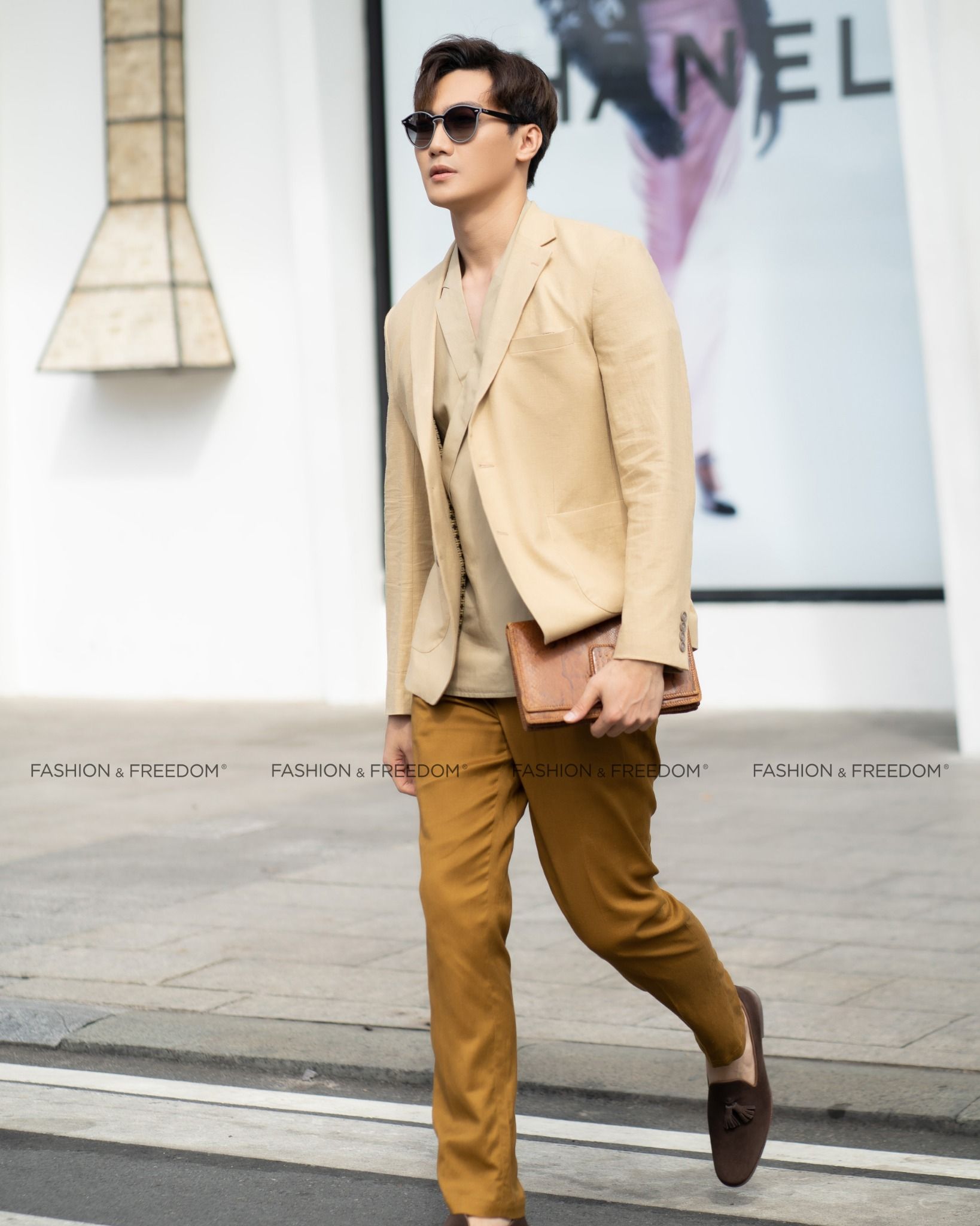 Áo Vest Nam Linen Vàng Kem