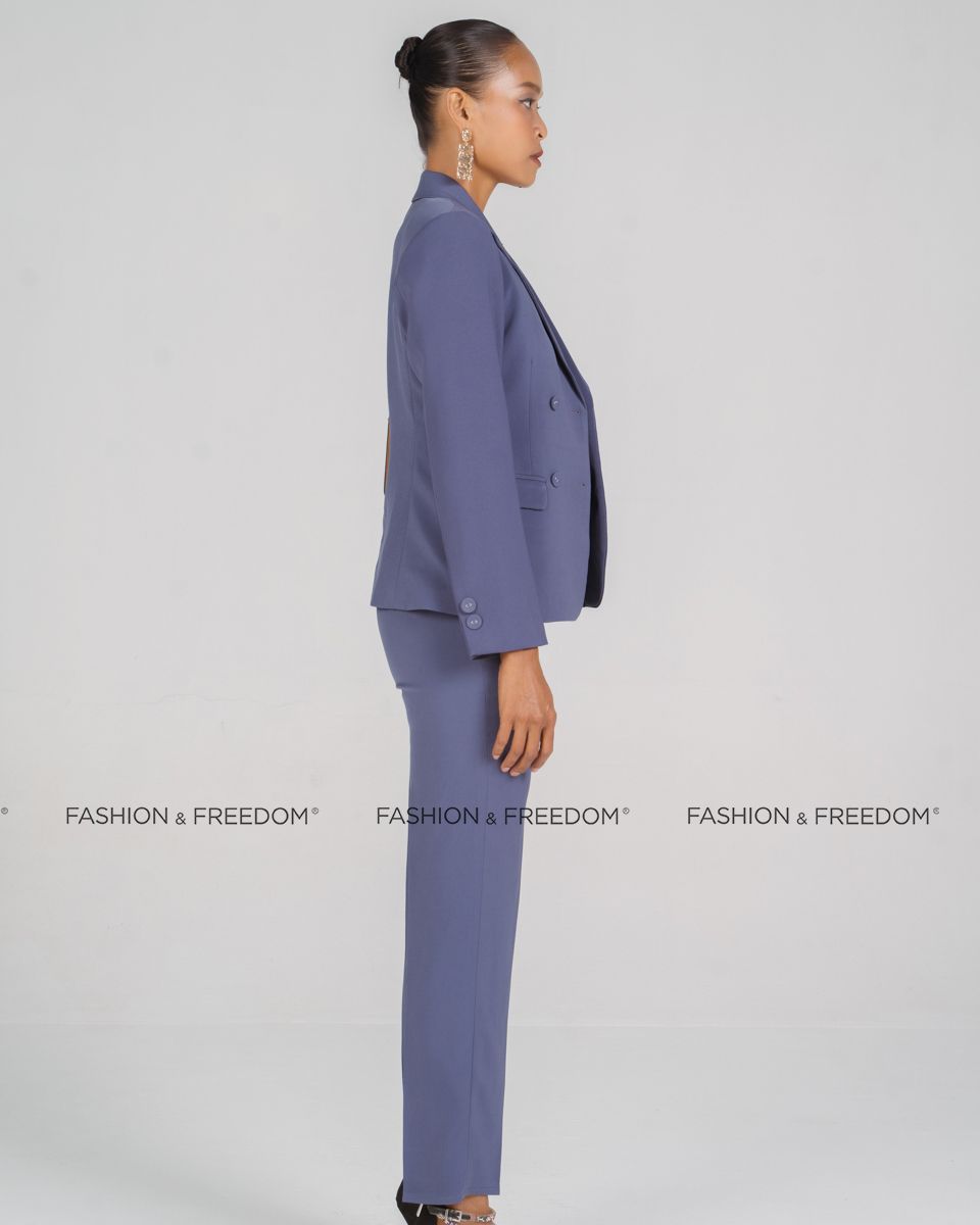 Áo Vest Lụa Viscose Xanh Tím New Linen New Horizon