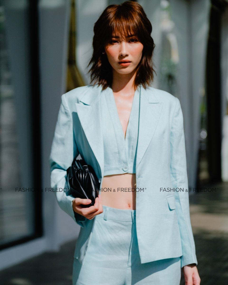 Áo Vest Linen Xanh Pastel Hương Mùa Hè