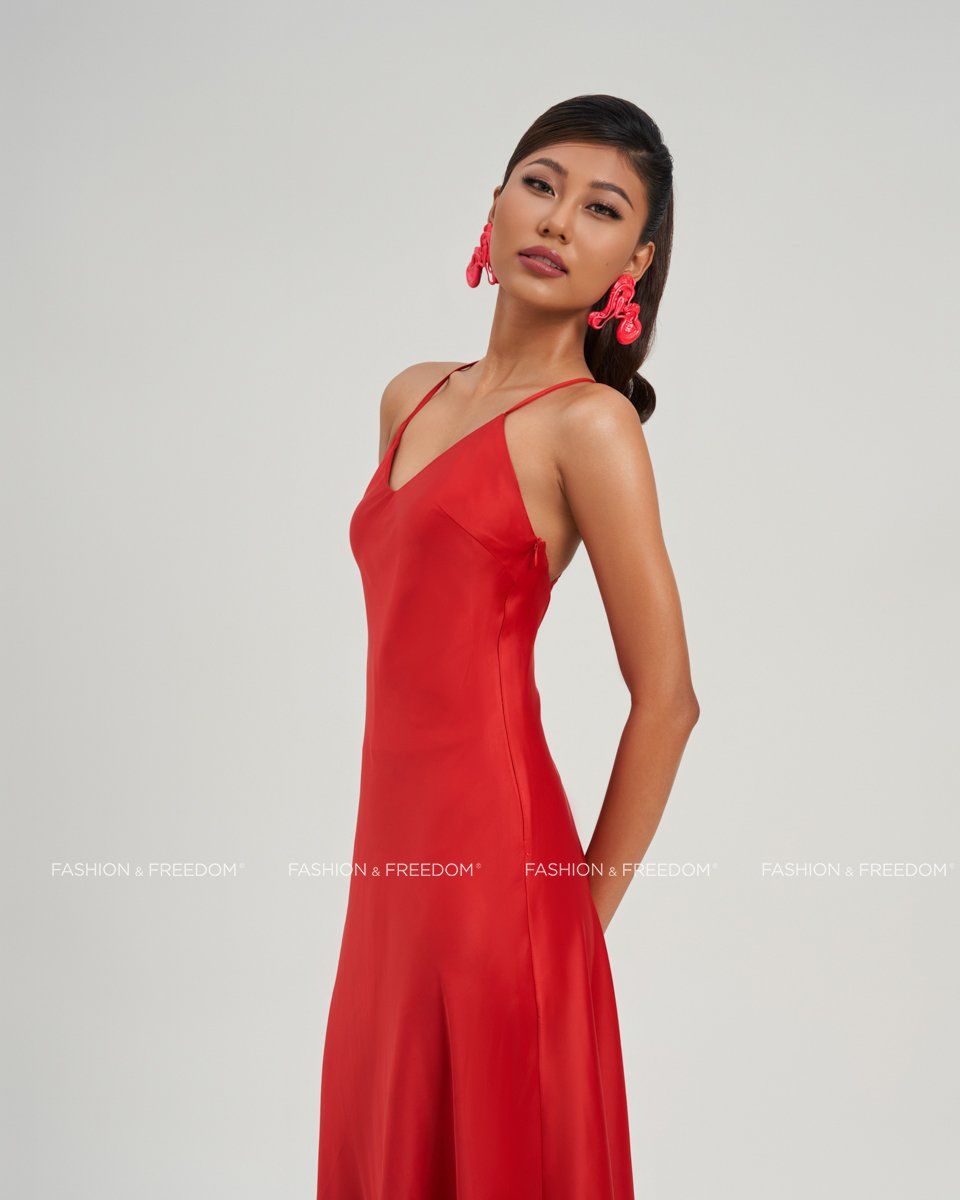 Đầm Lụa Đỏ City Girl