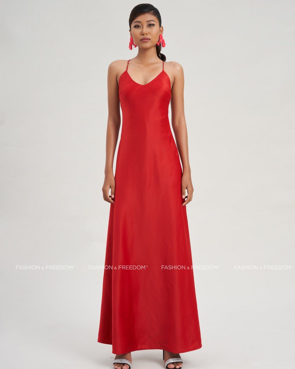 Đầm Lụa Đỏ City Girl