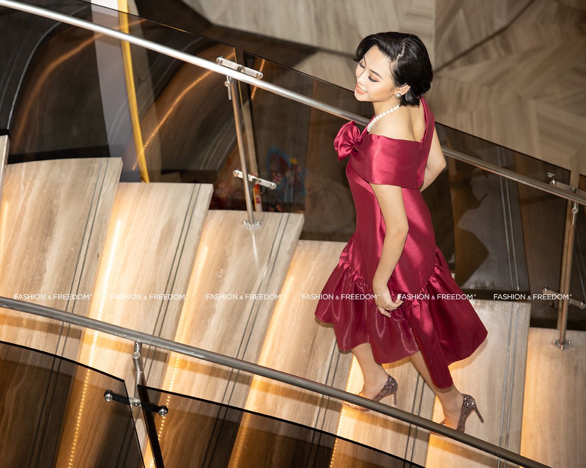 Đầm gấm Đỏ Queen of the night