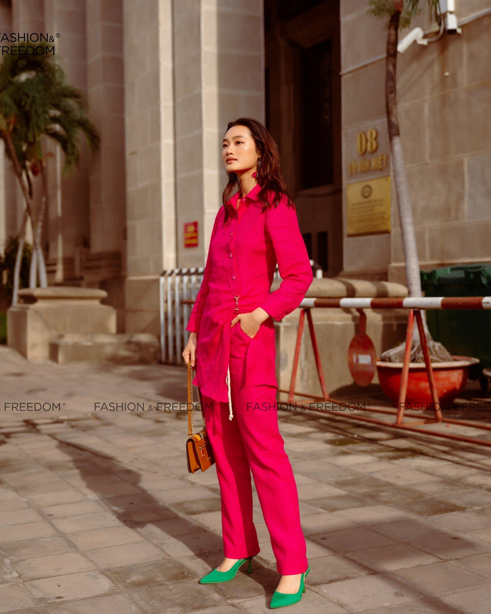 Áo Kiểu Linen Hồng Sen Autumn Charm