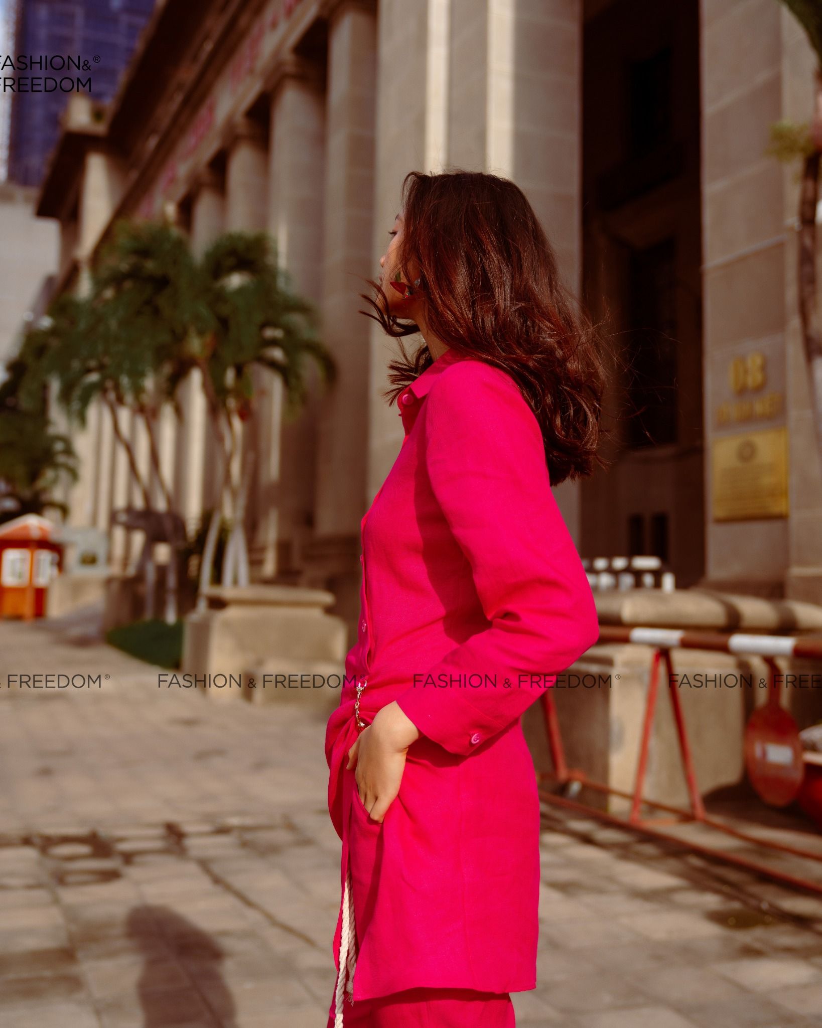 Áo Kiểu Linen Hồng Sen Autumn Charm