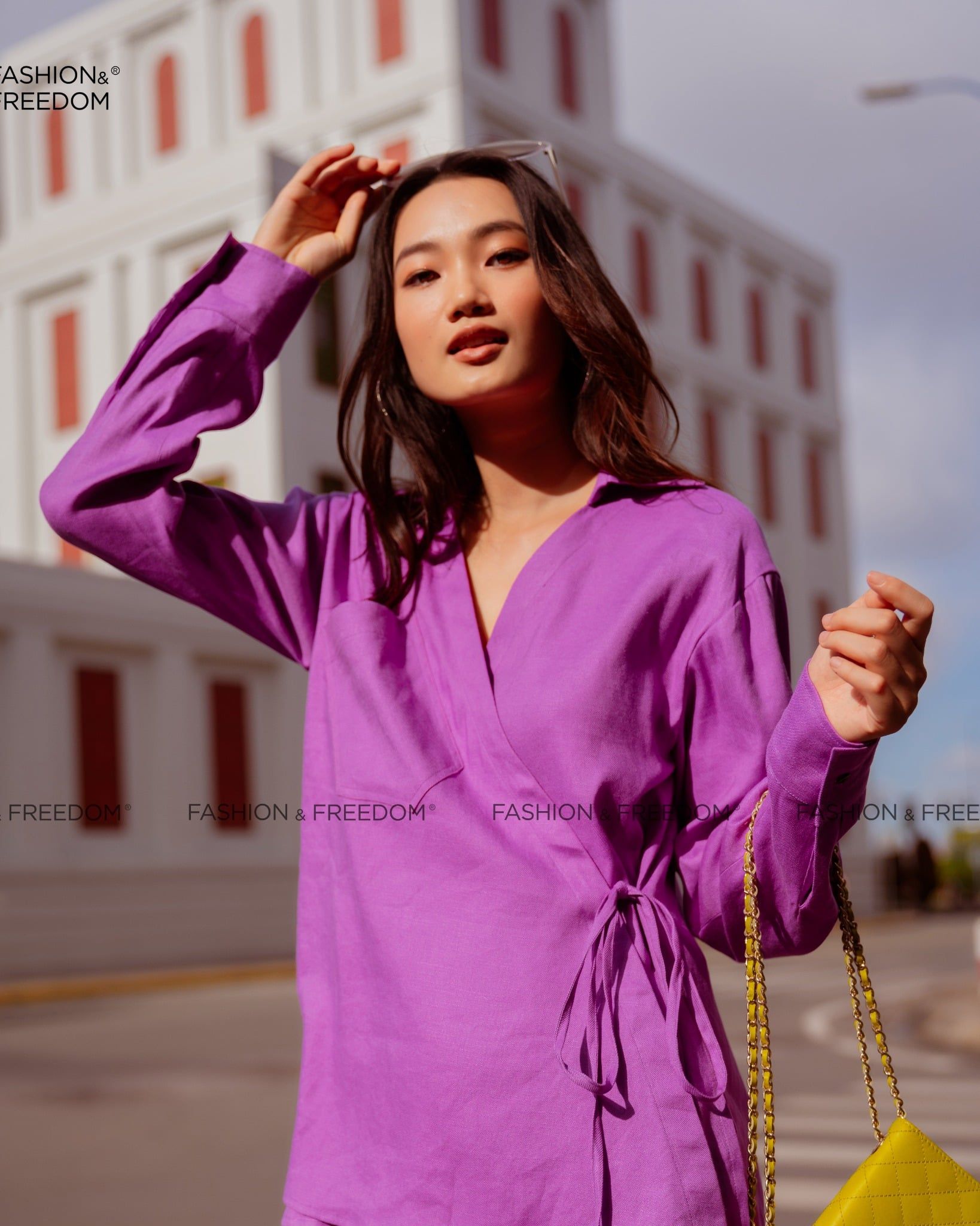 Áo Kiểu Linen Tím  Autumn Charm