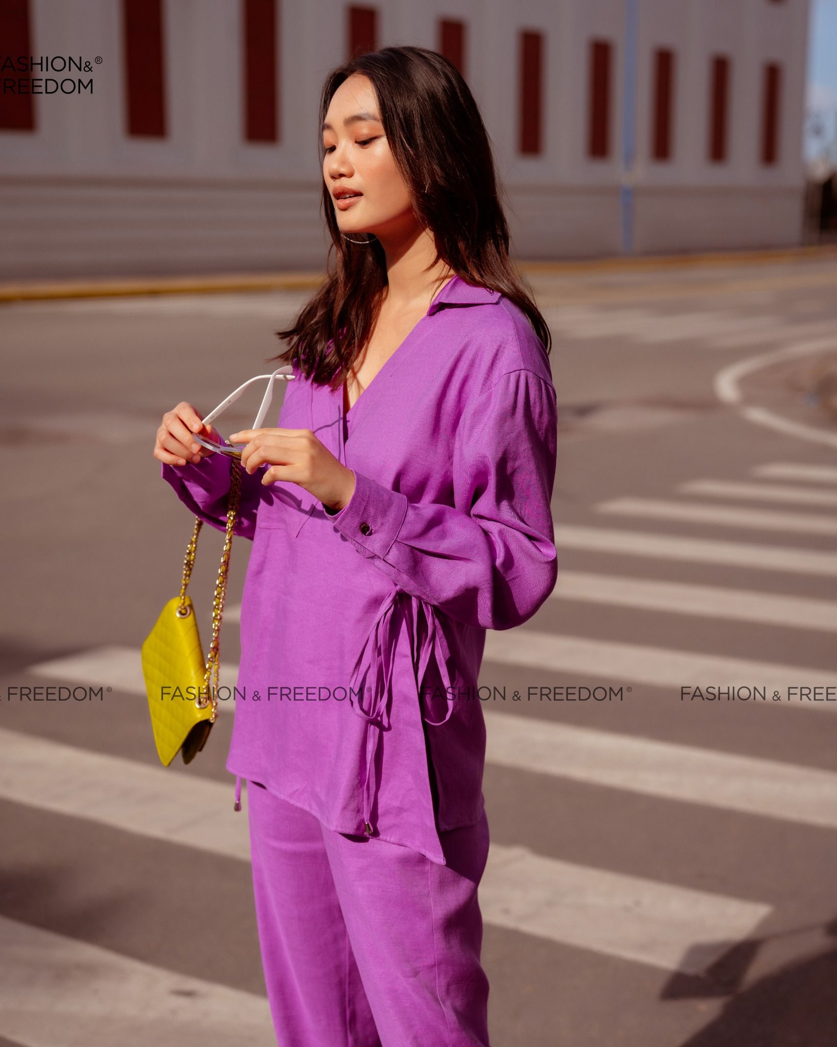 Áo Kiểu Linen Tím  Autumn Charm