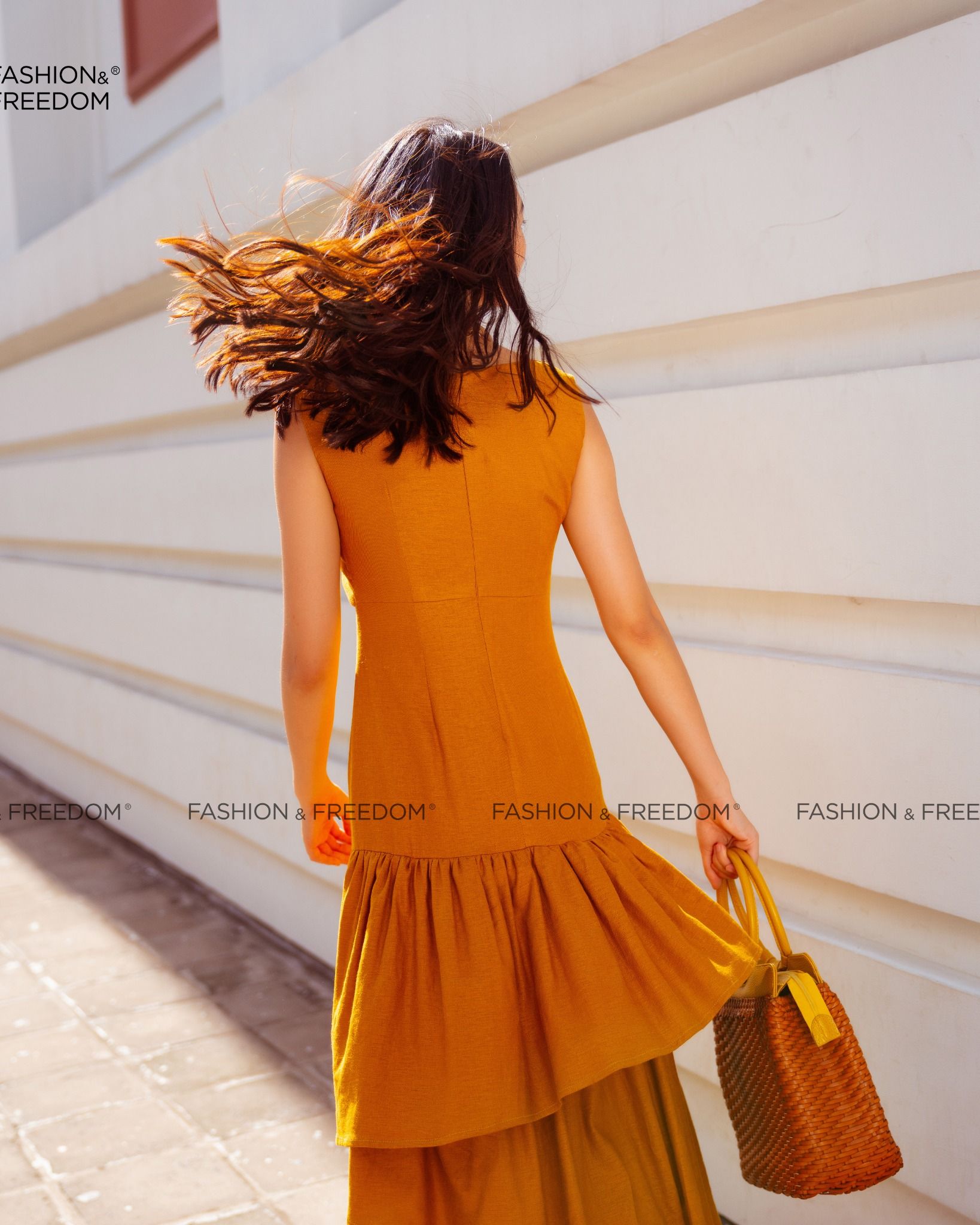 Đầm Linen Vàng Nghệ Autumn Charm