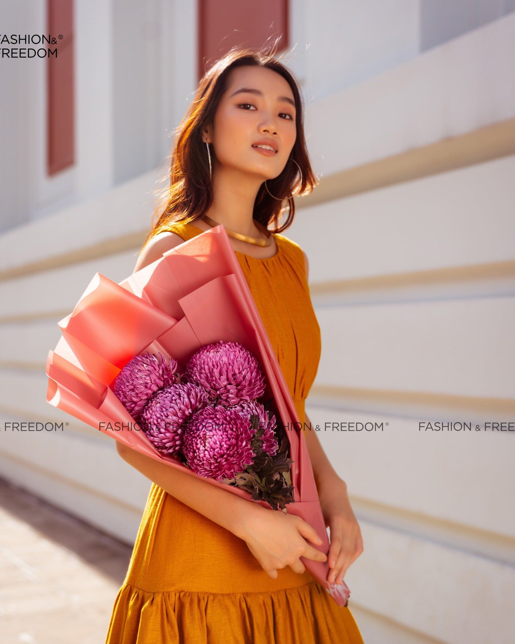 Đầm Linen Vàng Nghệ Autumn Charm