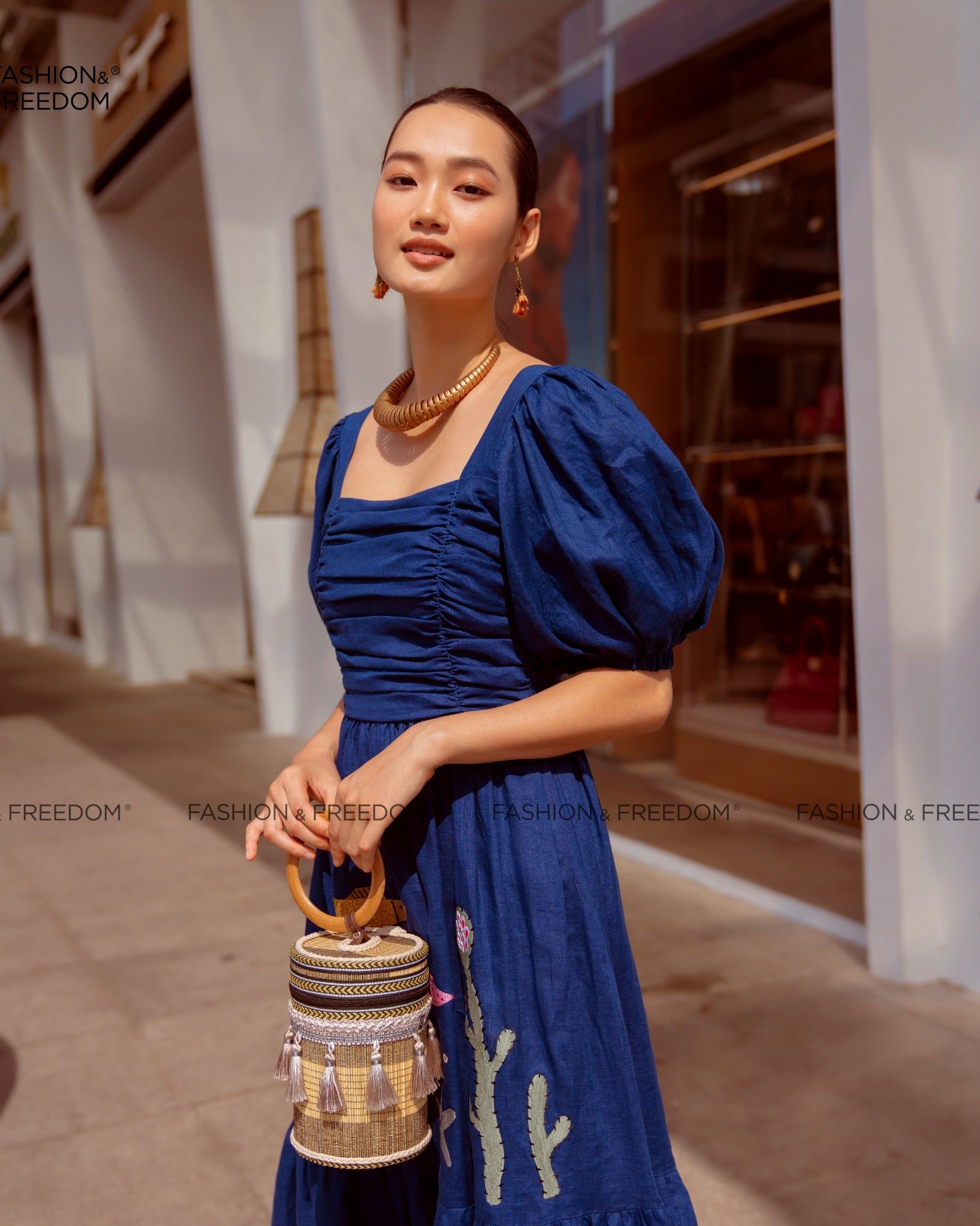 Đầm Linen Xanh Autumn Charm