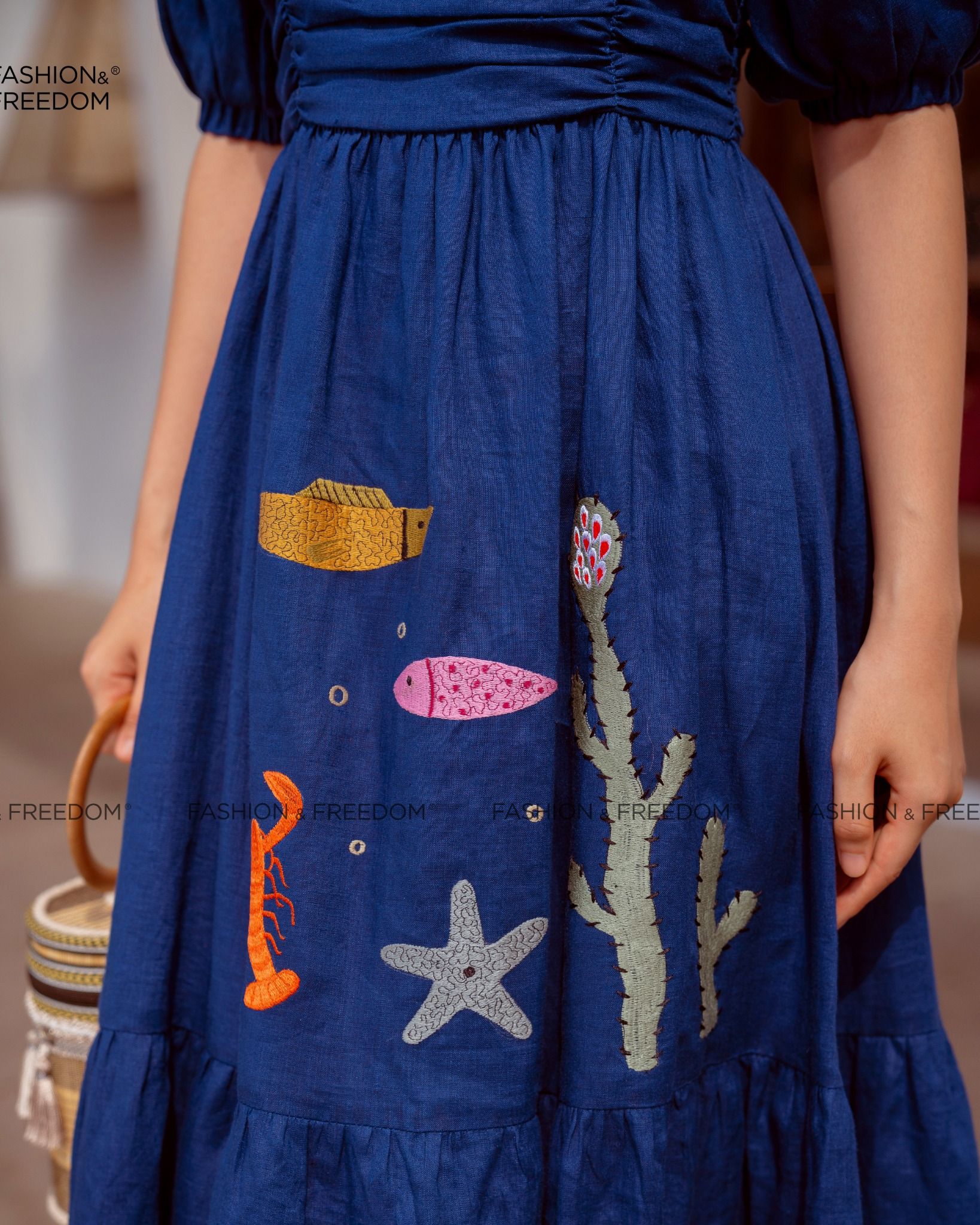 Đầm Linen Xanh Autumn Charm