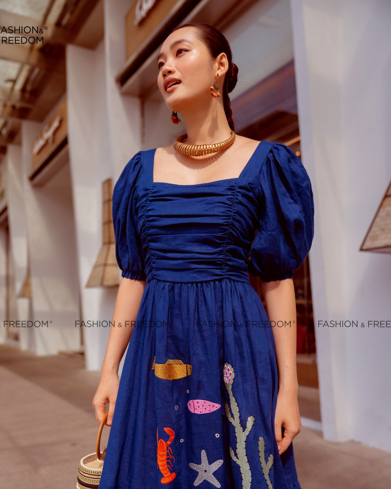 Đầm Linen Xanh Autumn Charm