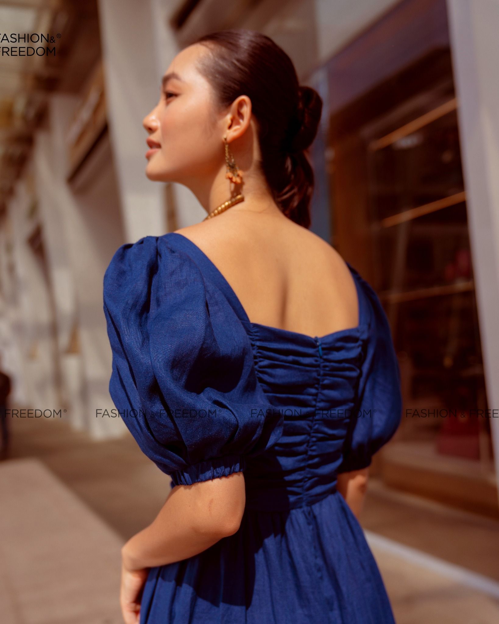 Đầm Linen Xanh Autumn Charm