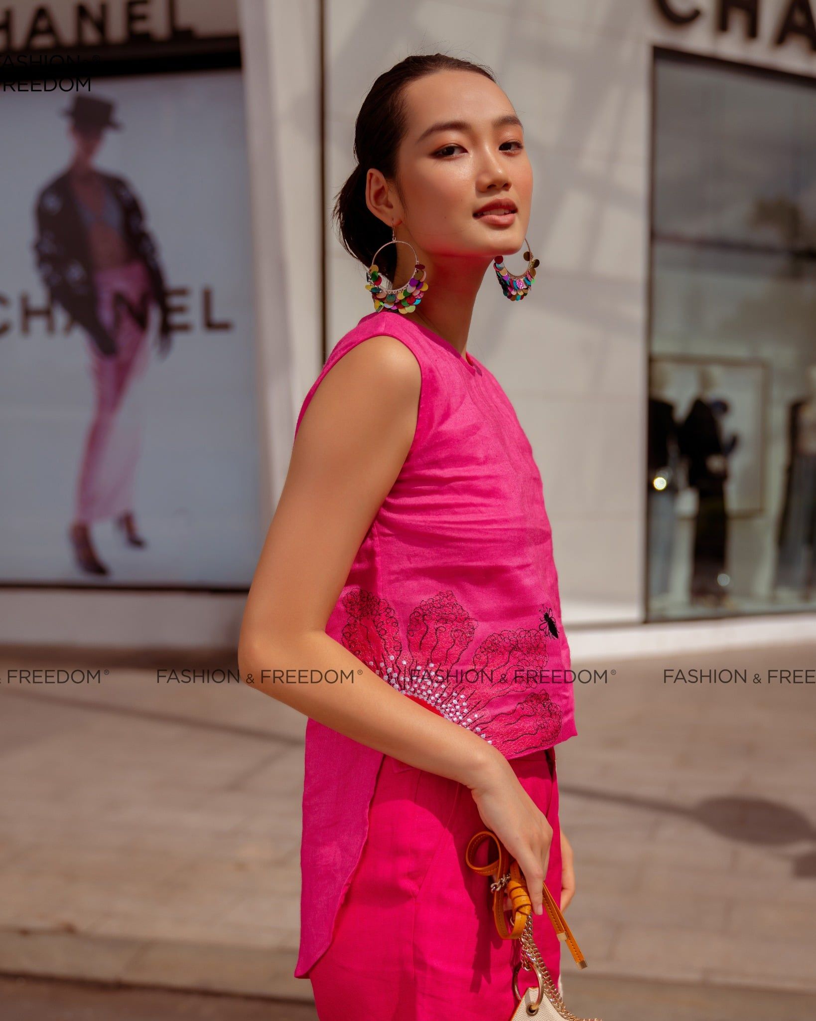 Áo Kiểu Linen Hồng Sen Autumn Charm