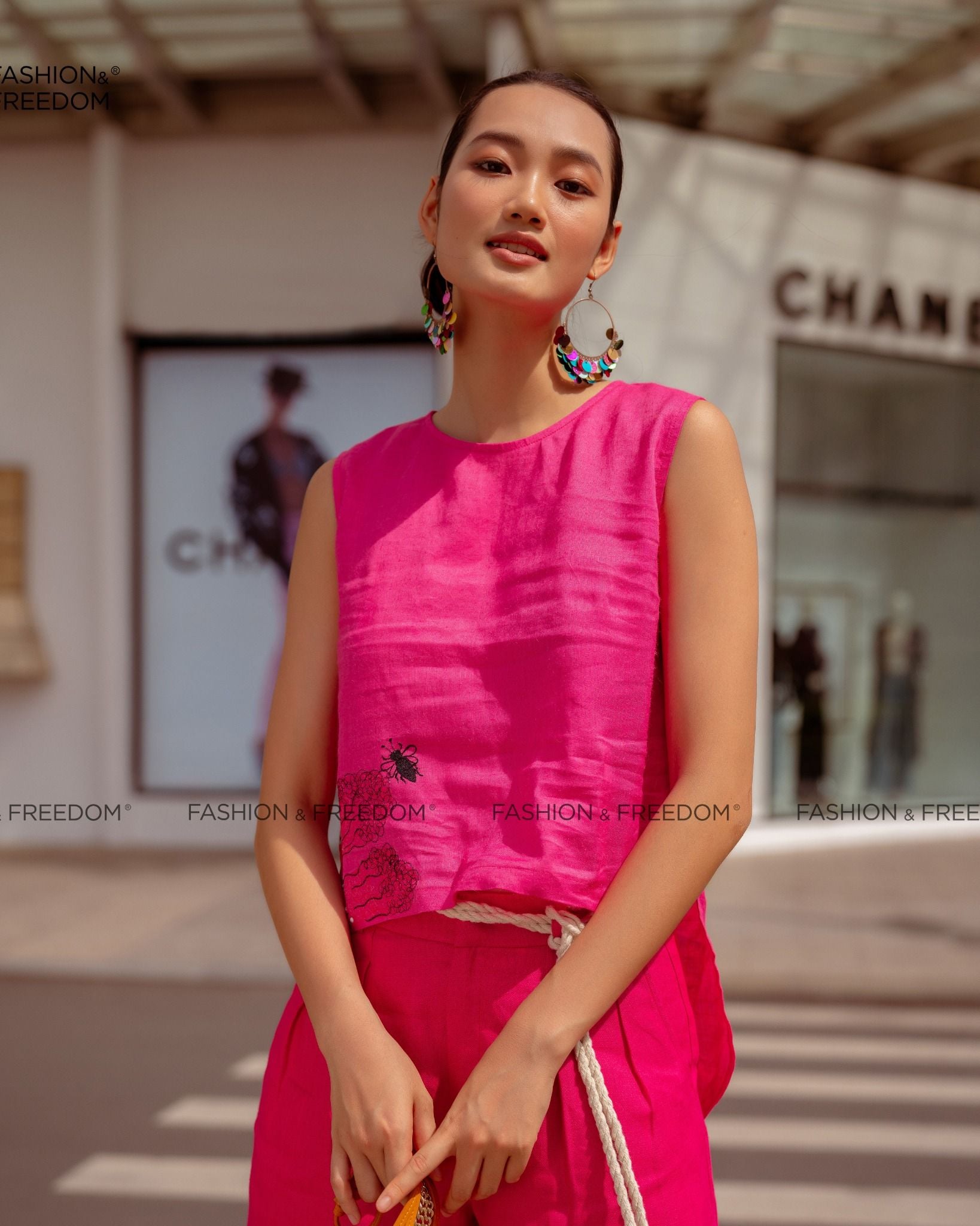 Áo Kiểu Linen Hồng Sen Autumn Charm