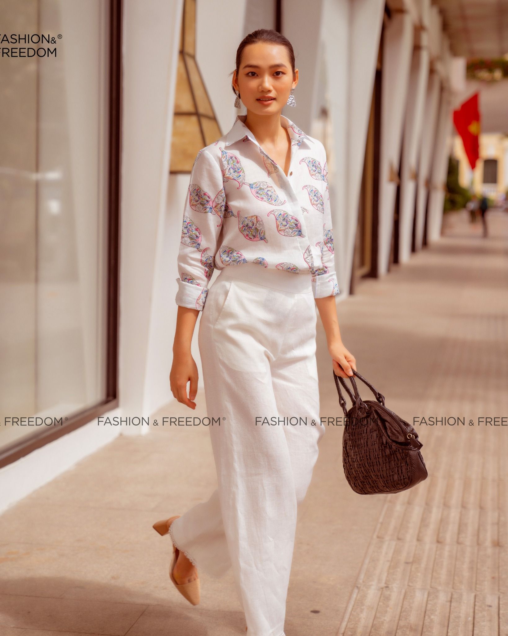 Quần Dài Linen Trắng Autumn Charm