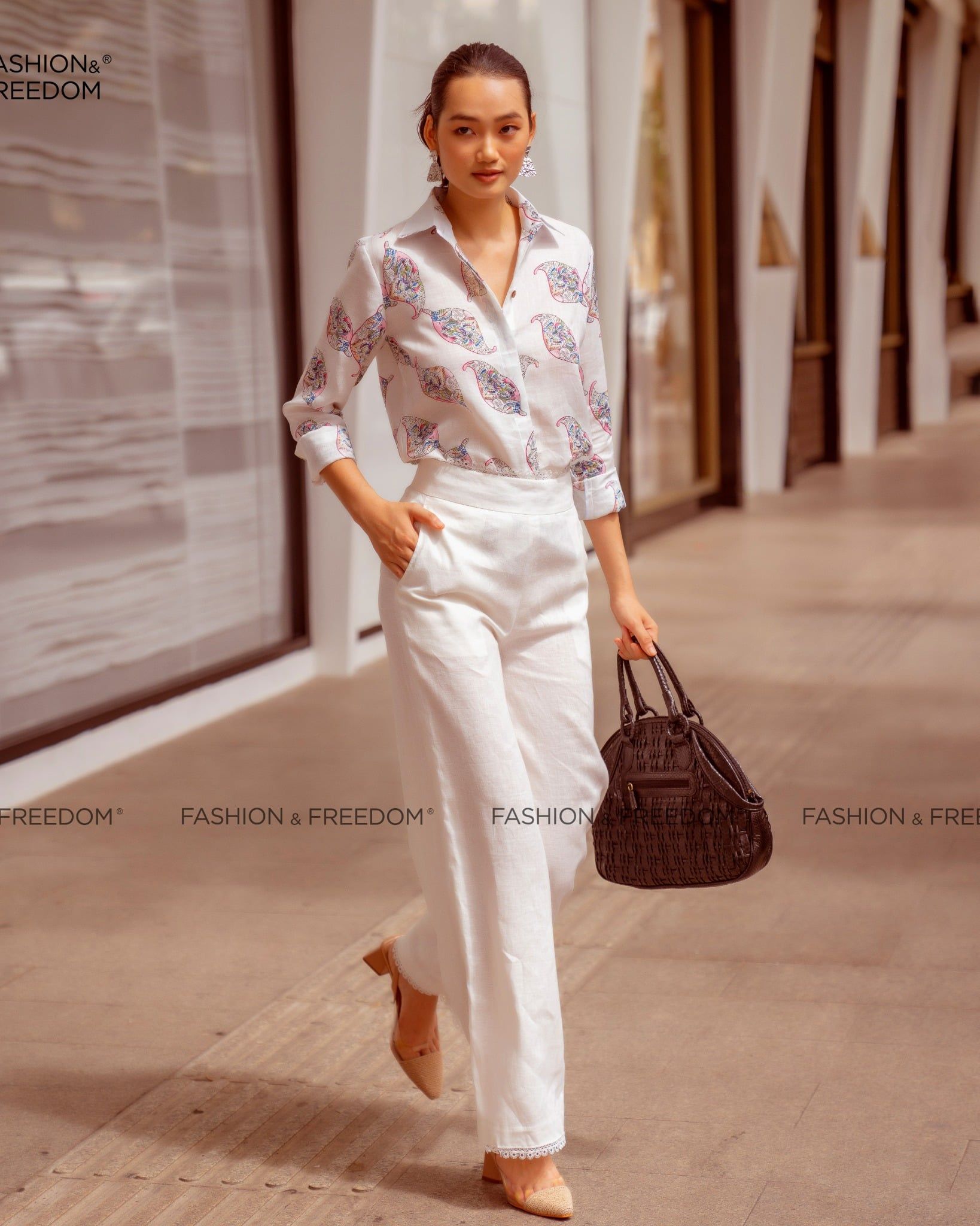 Quần Dài Linen Trắng Autumn Charm