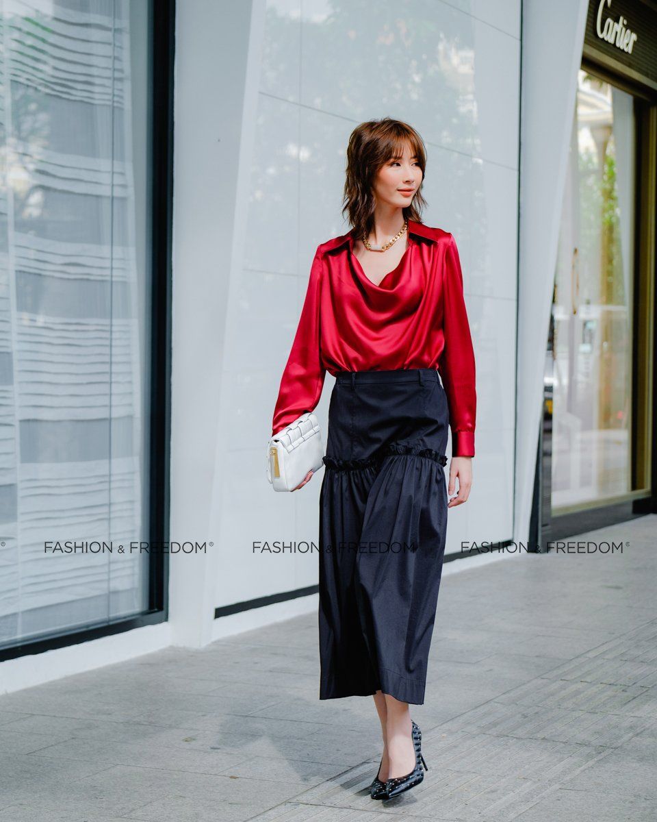 Chân Váy Lụa Đen Hương Mùa Hè