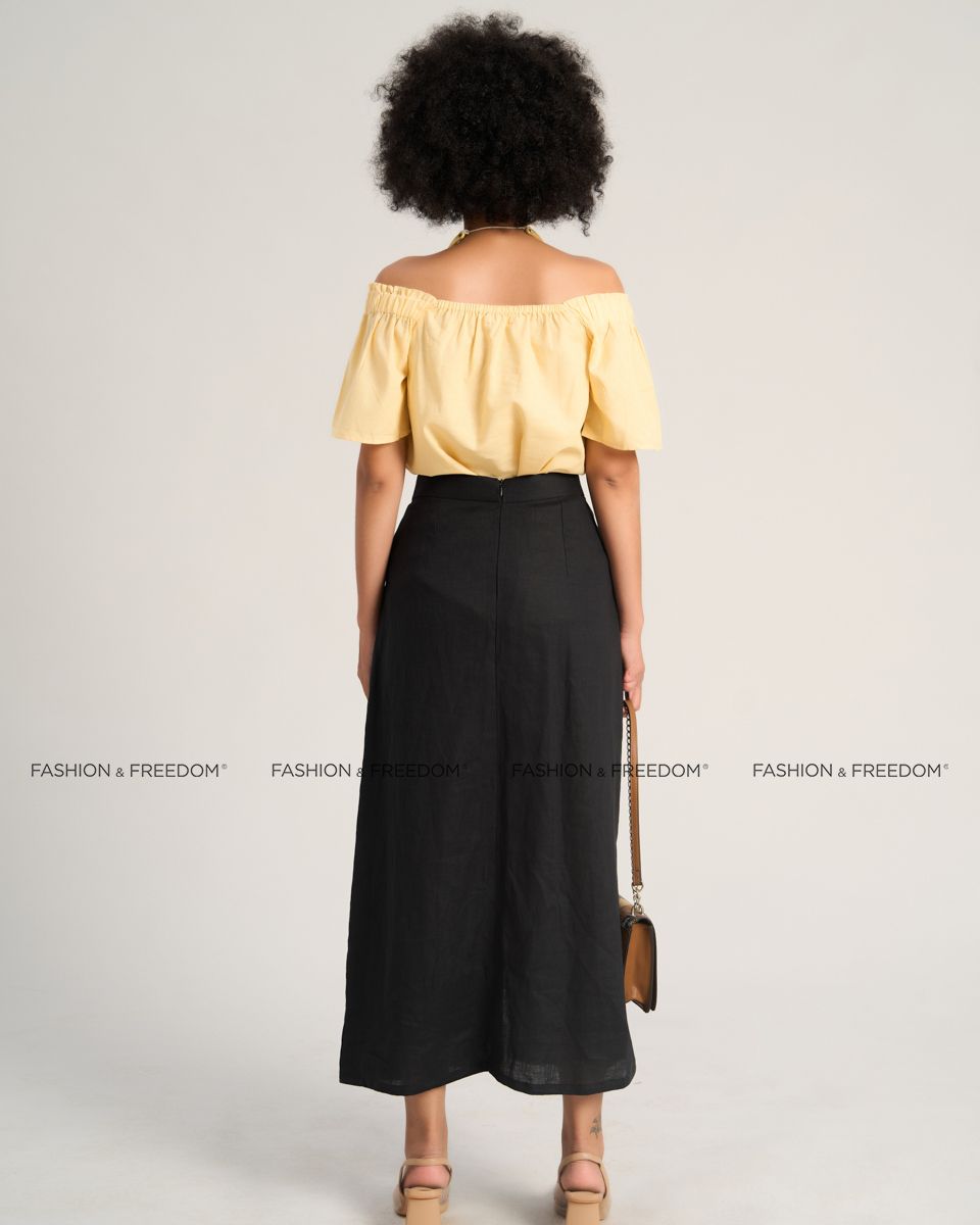 Áo Kiểu Nữ Linen Vàng Sắc Màu Tự Do