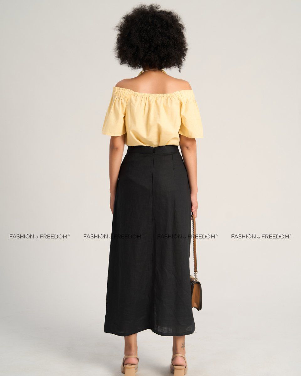 Chân Váy Linen Đen Sắc Màu Tự Do