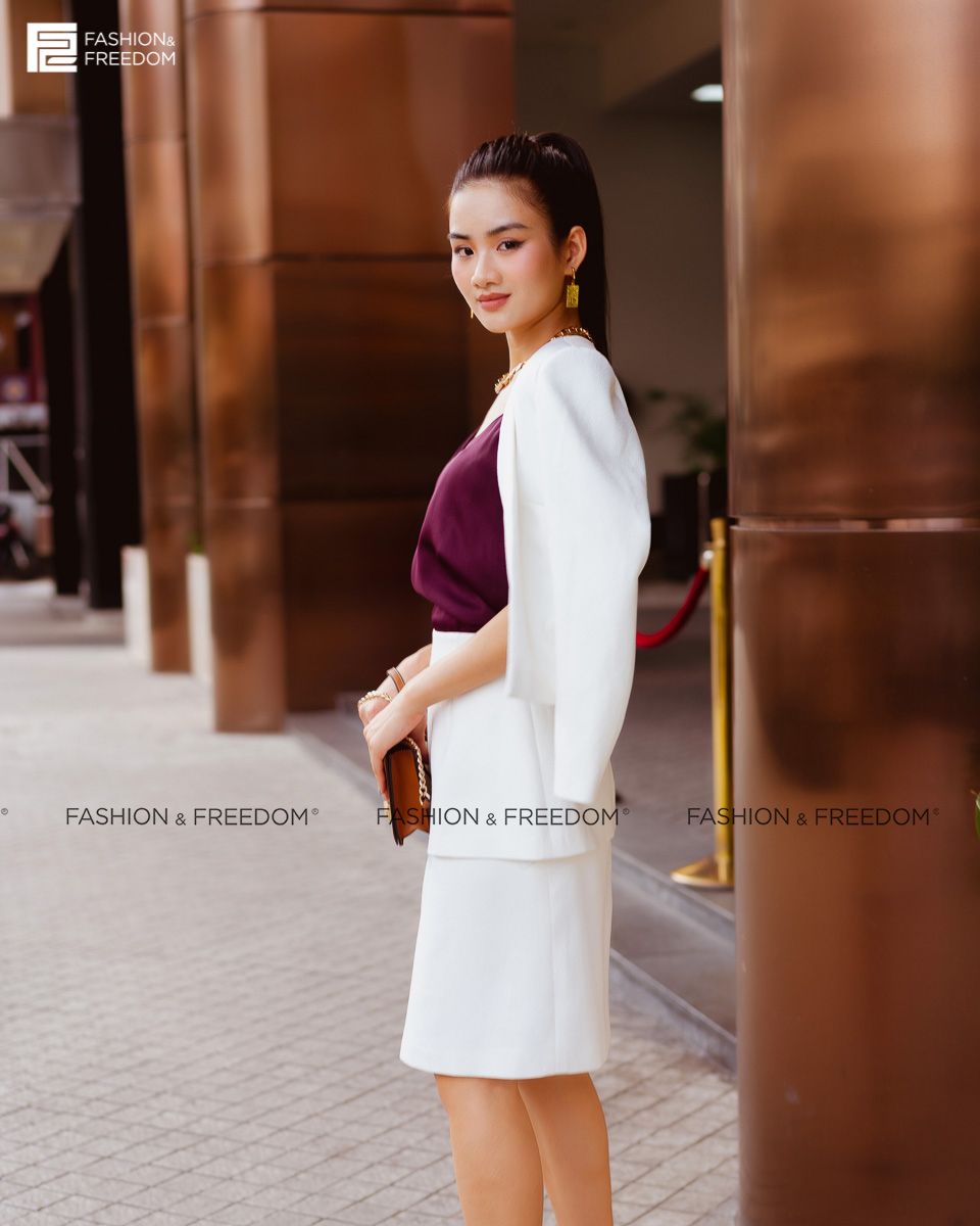 Áo khoác Gấm Trắng Fall Muse