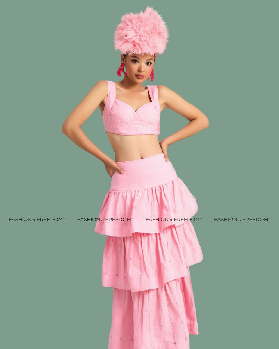 Chân Váy Nữ Linen Hồng Sắc Màu Tự Do