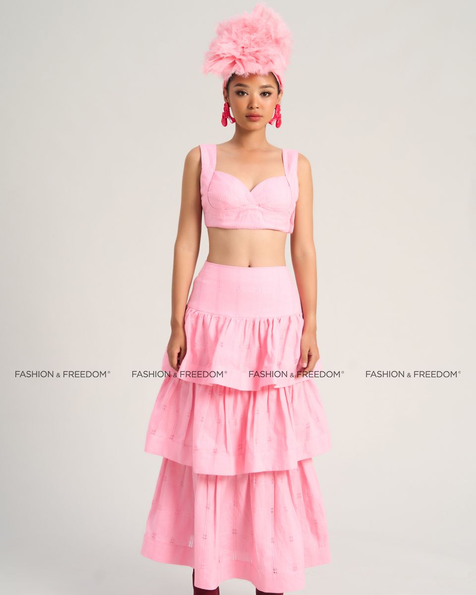 Áo Kiểu Nữ Linen Hồng Nhạt Sắc Màu Tự Do