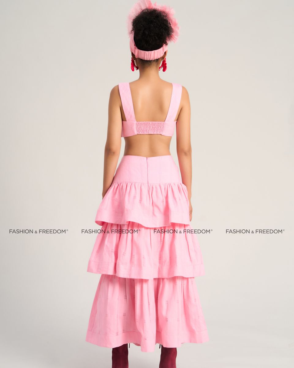 Chân Váy Nữ Linen Hồng Sắc Màu Tự Do