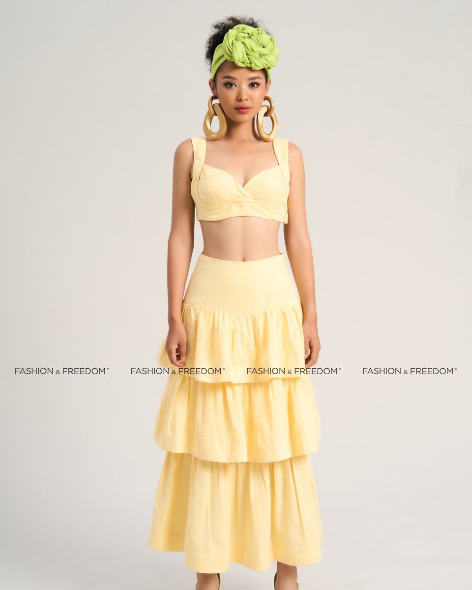 Áo Kiểu Nữ Linen Vàng Sắc Màu Tự Do