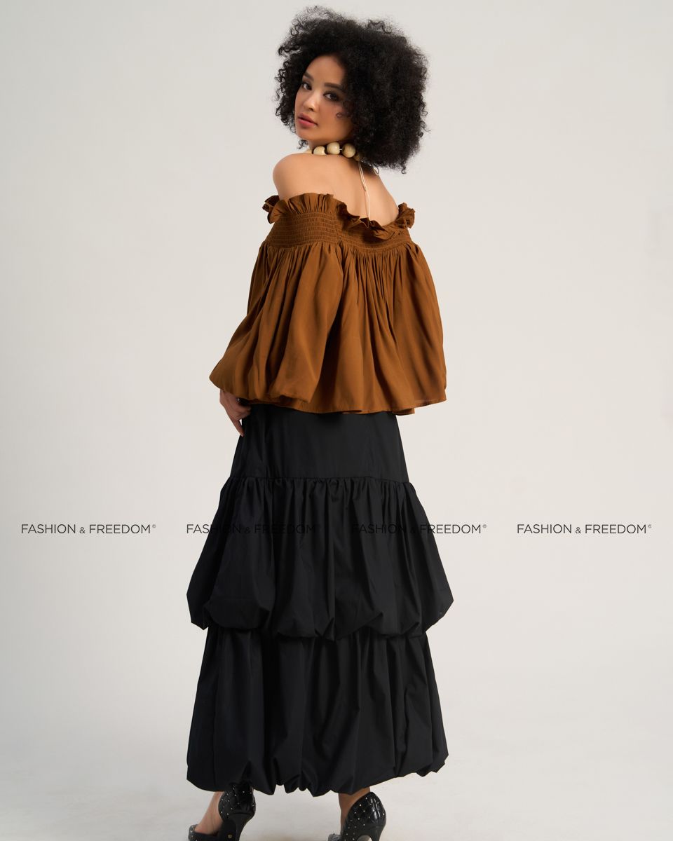 Áo Kiểu Nữ Linen Nâu Sắc Màu Tự Do