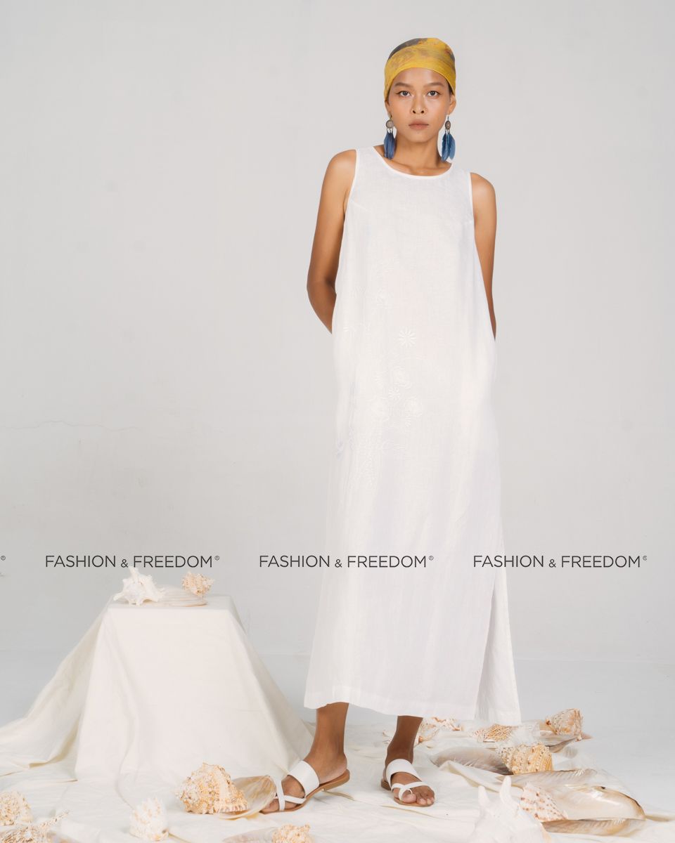 Đầm Linen Trắng New Linen New Horizon