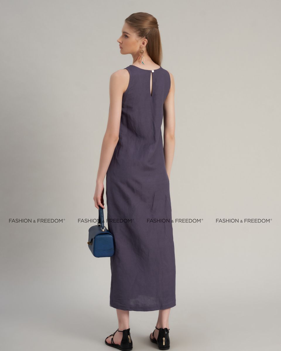 Đầm Nữ Linen Tím Holiday Vibes