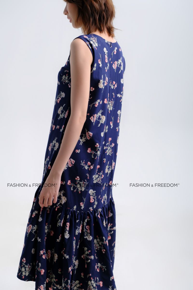 Đầm Lụa Xanh Đen