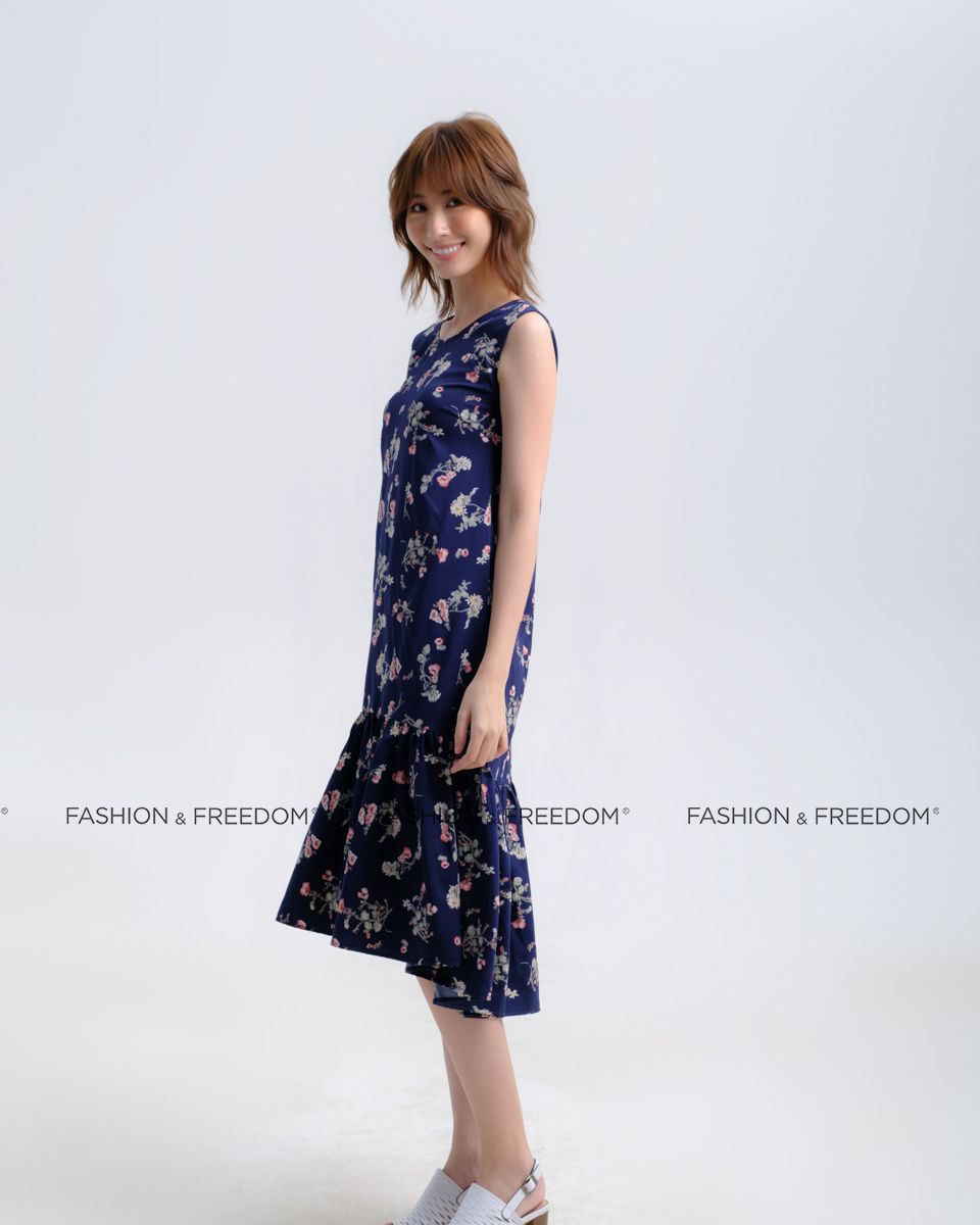 Đầm Lụa Xanh Đen