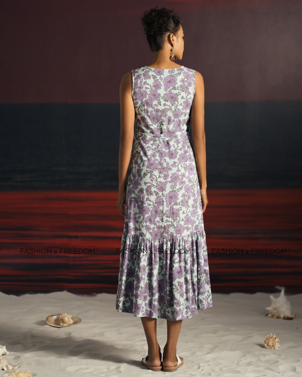 Đầm Linen Xanh Tím Summer Get Away