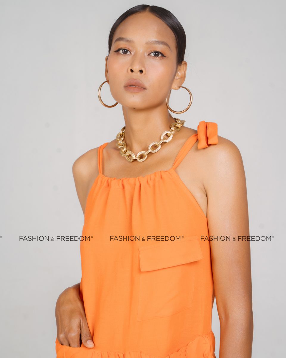 Đầm Linen Cam New Linen New Horizon