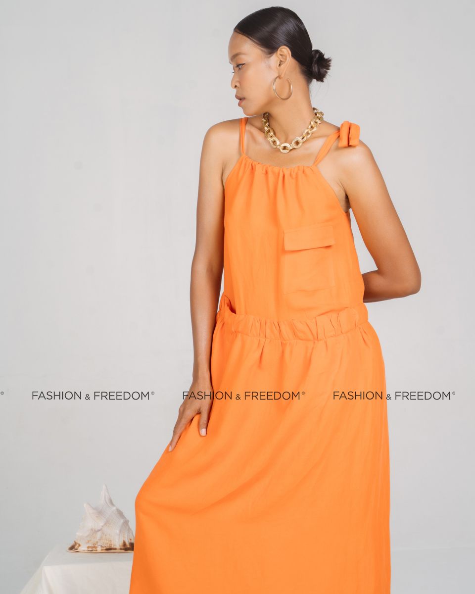 Đầm Linen Cam New Linen New Horizon