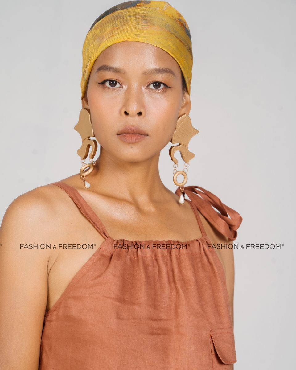 Đầm Linen Nâu Đất New Linen New Horizon