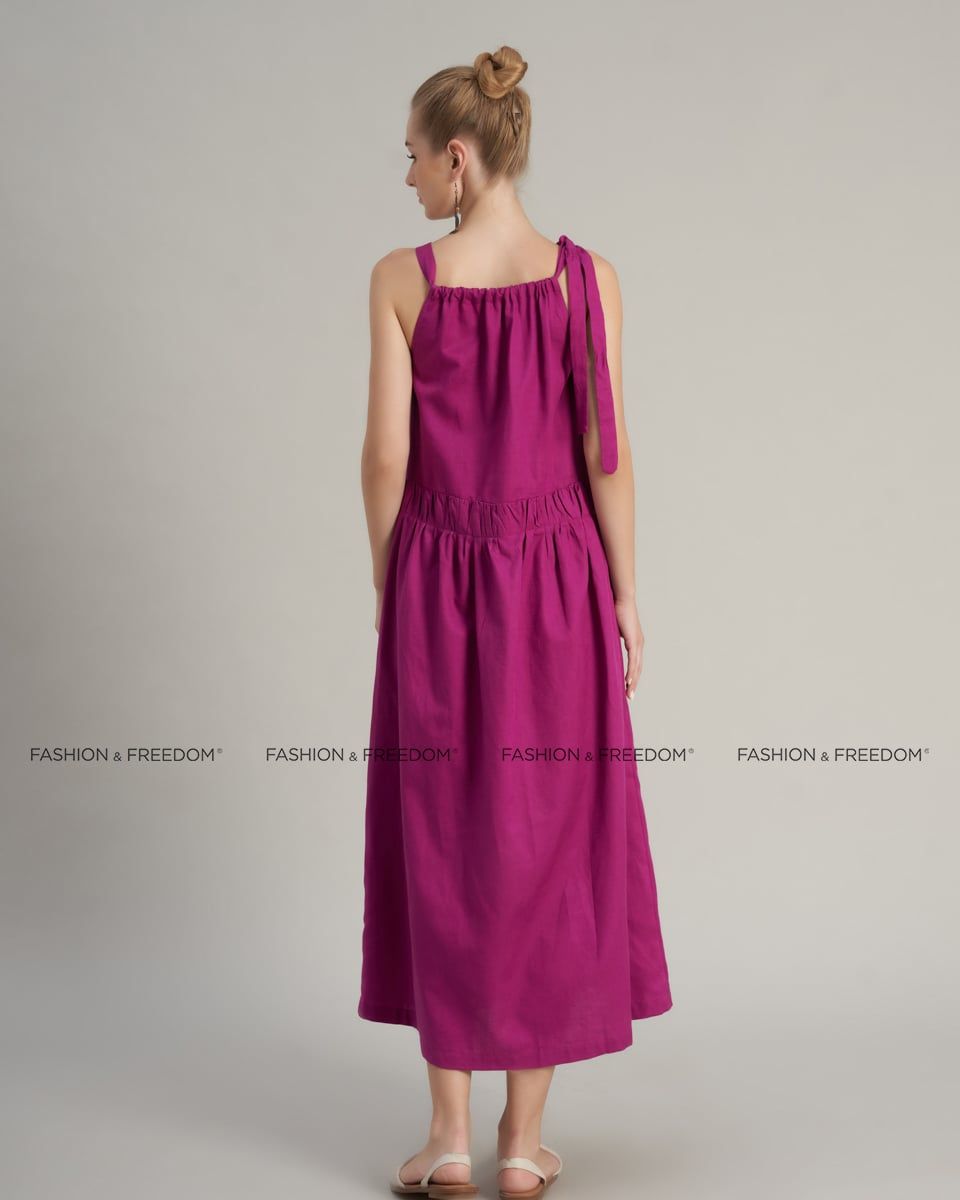 Đầm Nữ Linen Tím Holiday Vibes