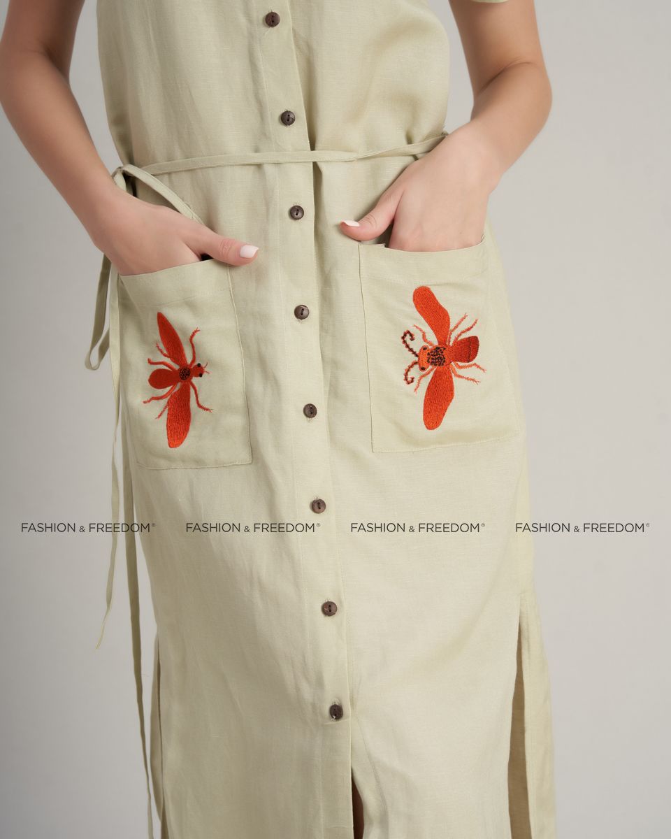 Đầm Nữ Linen Xanh Hello New Day