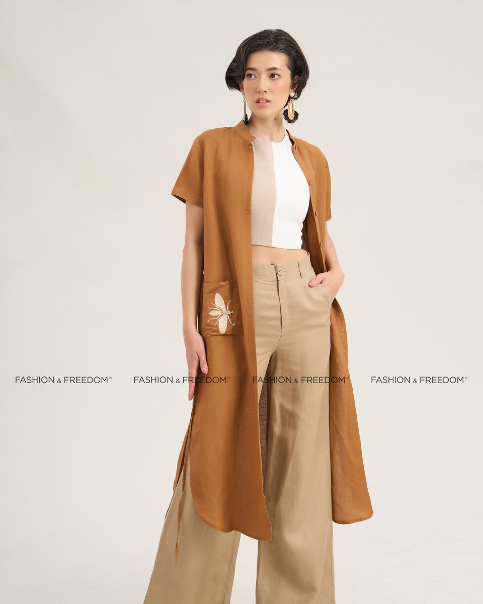 Quần Dài Linen Nâu Nhạt  Chocolate Fall In Love