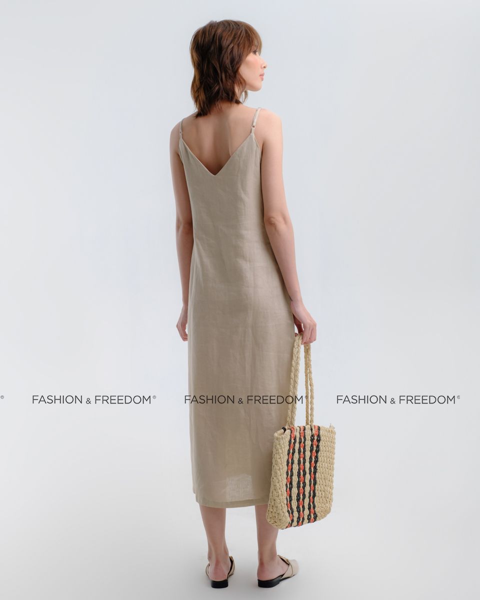 Đầm Linen Kem Floral