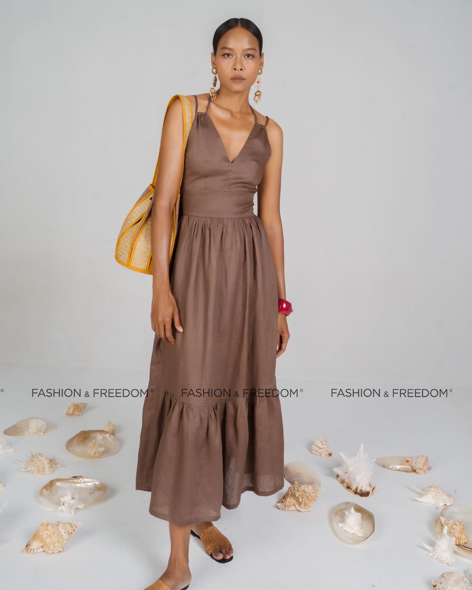 Đầm Linen Nâu New Linen New Horizon
