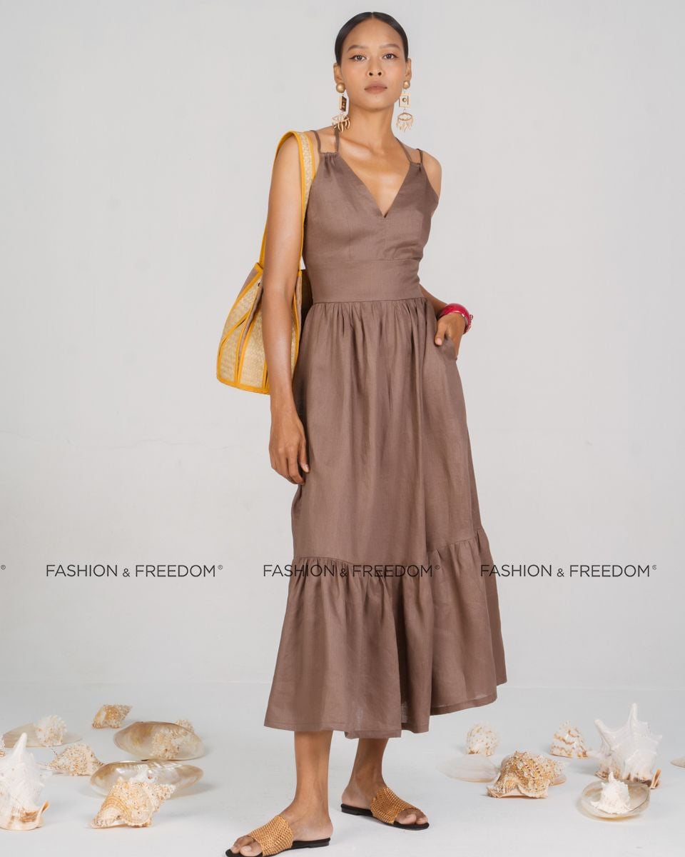 Đầm Linen Nâu New Linen New Horizon
