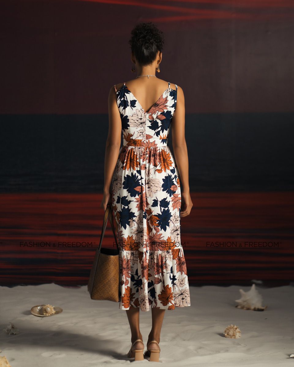 Đầm Lụa Trắng Hoa Summer Get Away