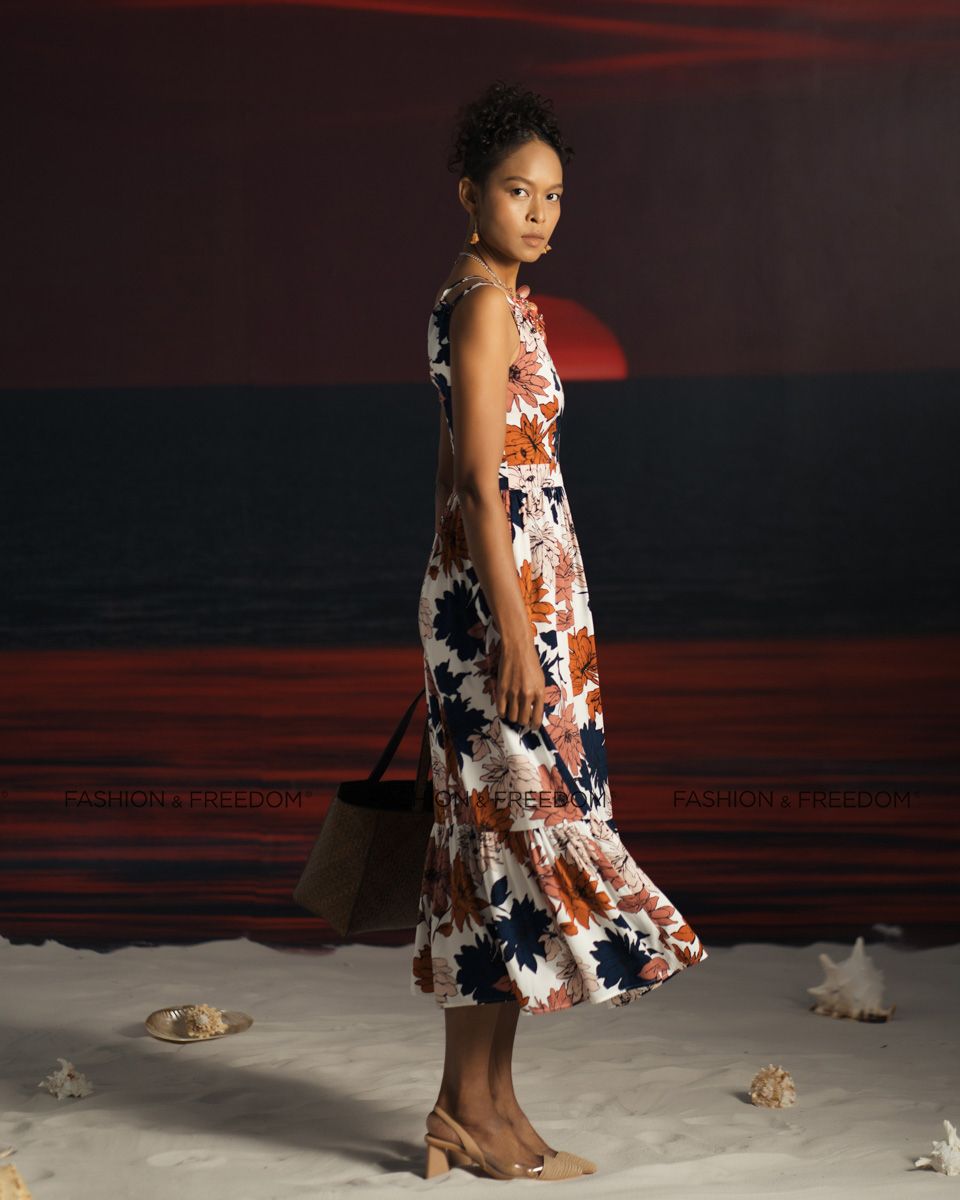 Đầm Lụa Trắng Hoa Summer Get Away