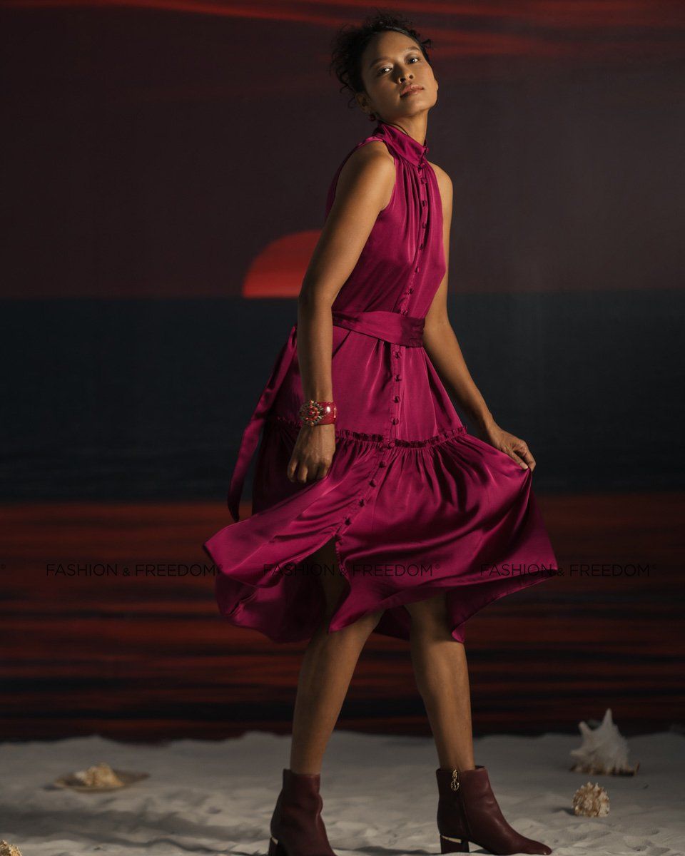 Đầm Lụa Tím Summer Get Away