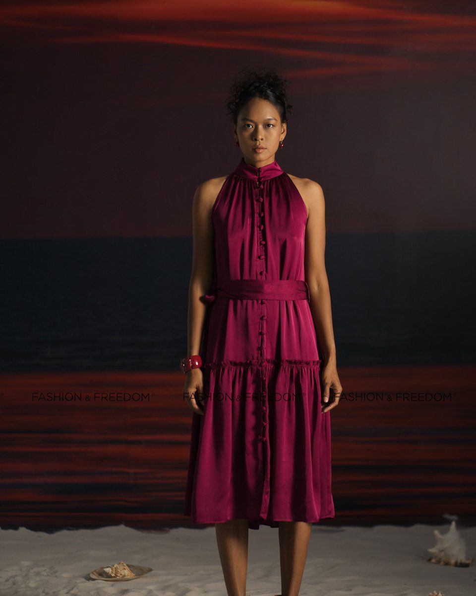 Đầm Lụa Tím Summer Get Away