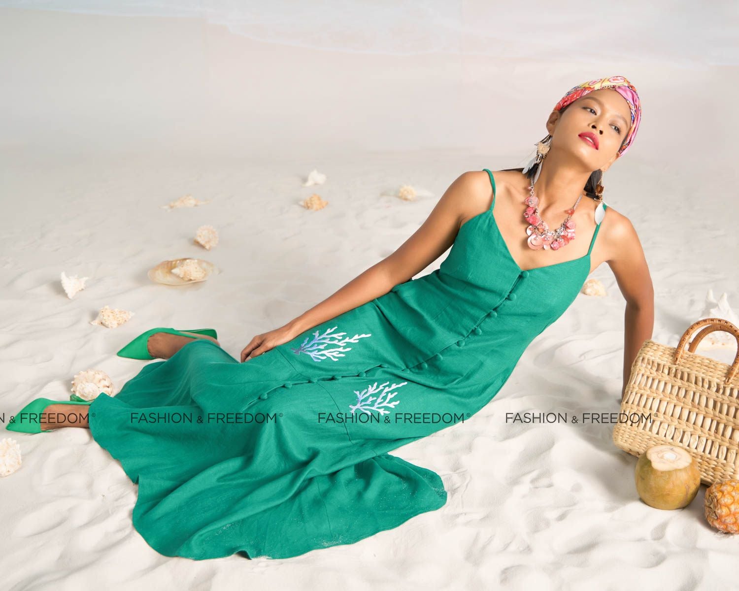 Đầm Linen Xanh Bright And Shine