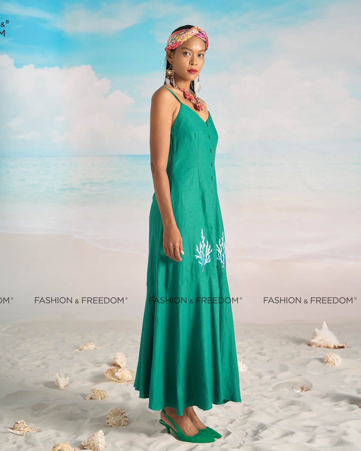 Đầm Linen Xanh Bright And Shine